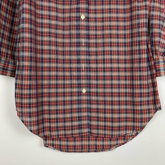 Dr Martens Men’s Red Plaid Cotton Button Down Shirt Size Small - Picture 5 of 13